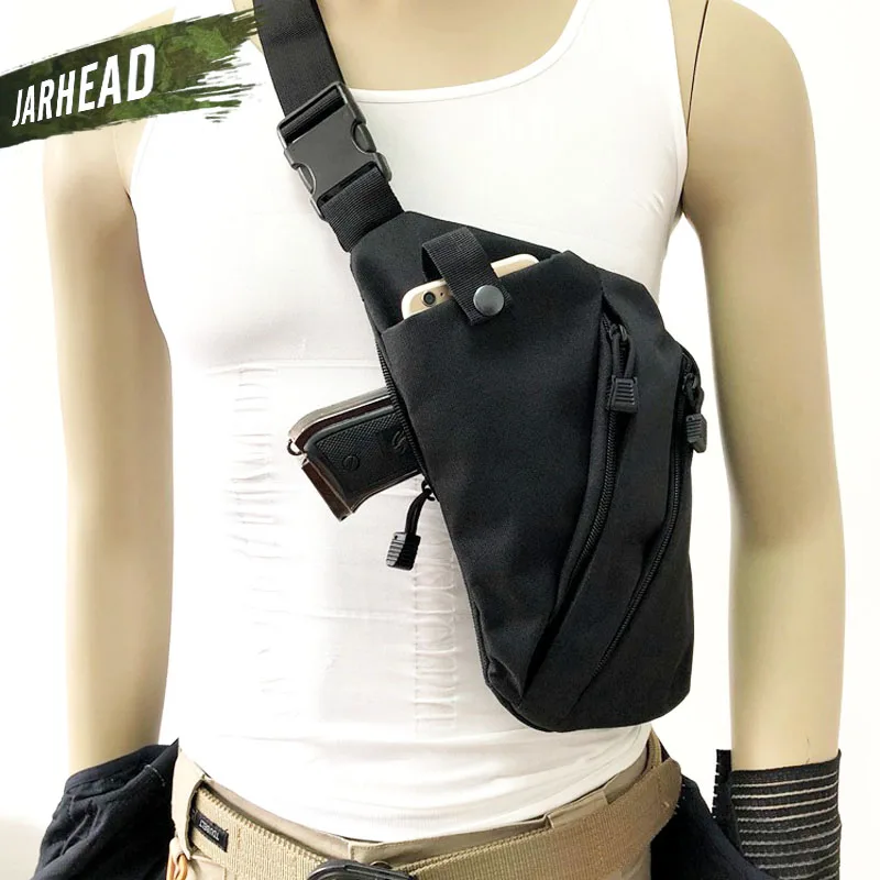 Men Compact Single Shoulder Waterproof Nylon Crossbody Messenger Anti-theft Chest Bag City Jogging Bag