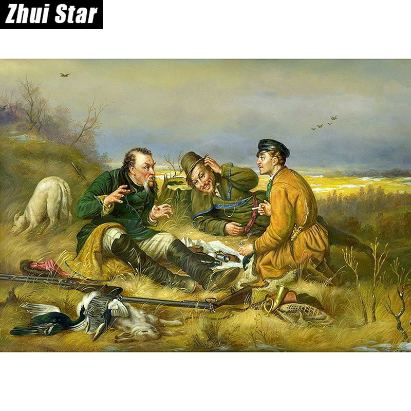 

Hot Hunter party 60X40 5D DIY Diamond Painting 100% Full square drill Cross Stitch Mosaic Embroidery rhinestones Home Decor Gift