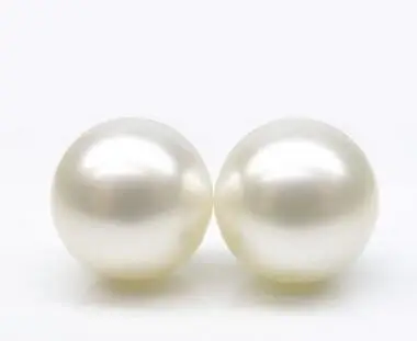 

Free shipping Jew.0037 RARE WHITE!2PS AAA 10.8MM SOUTH SEA GENUINE PEARL