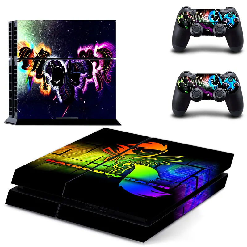 

PS4 Skin Decals Rainbow Dash Stickers for Sony for Playstation 4 Console and 2 Controllers Skin