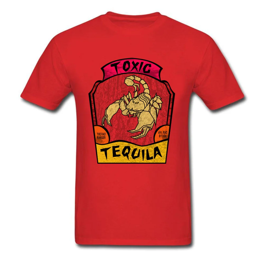 Toxic Tequila T-Shirt Funny Short Sleeve Funny Crewneck Pure Cotton Tops Shirts Design T Shirt for Men Lovers Day Toxic Tequila red