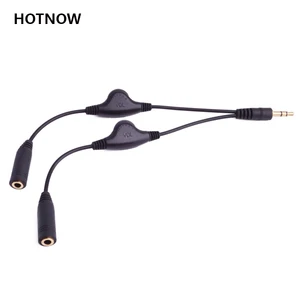 Сплиттер для наушников 3,5 мм разъем стерео аудио адаптер мужской на 2 Женский объем +-контроль наушников удлинители Кабели для телефонов - изображение