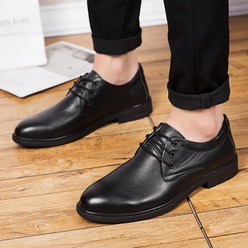 Backcamel Outono Absorção Da De Moda Dos Vestido Sapatas Respirável Vaca Sapatos Black Negócio Couro Homens Casuais Choque 2018 r5qFxr