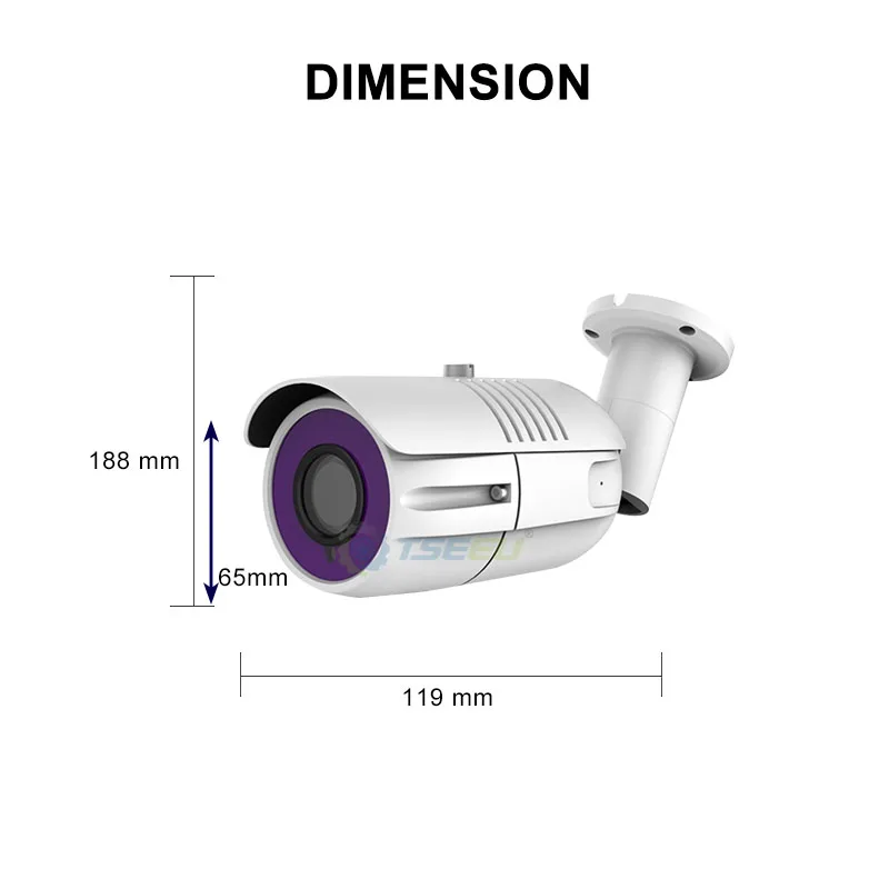 4MP 5MP H.265 Водонепроницаемая цилиндрическая ip-камера POE, совместимая с Hikvision NVR iVMS-4200 приложением Dana