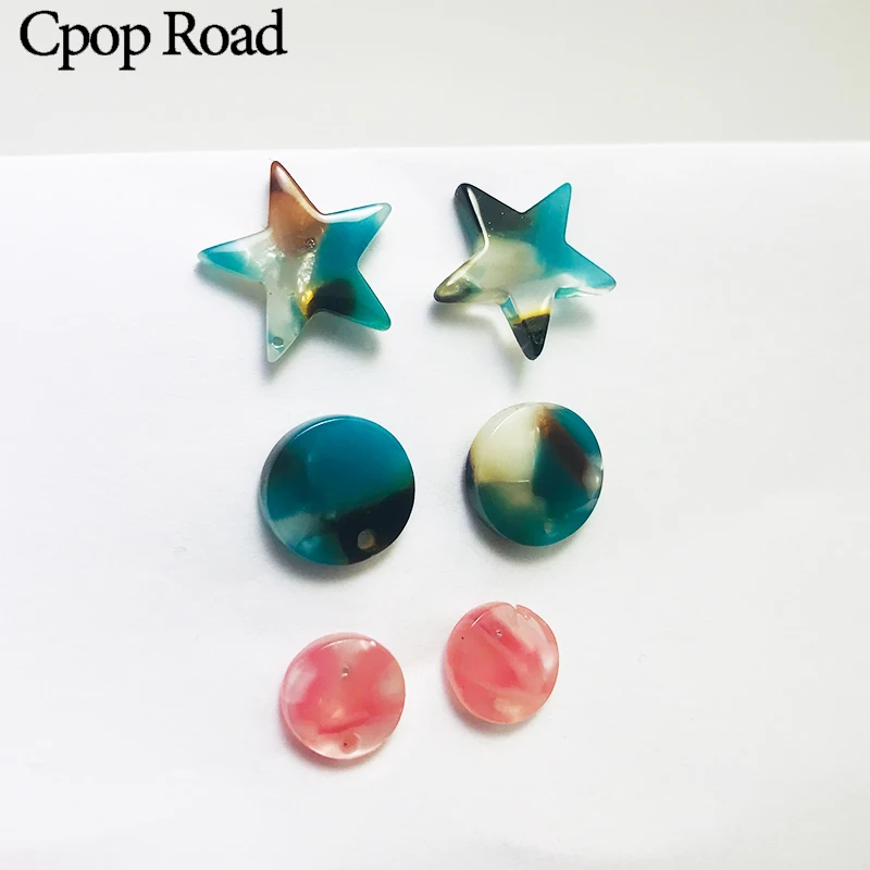 

Cpop New Trendy Acrylic Stud Earrings Set Round Pentagram Acetic Acid Fashion Earrings Resin Jewelry Accessories Girl Gift 2019