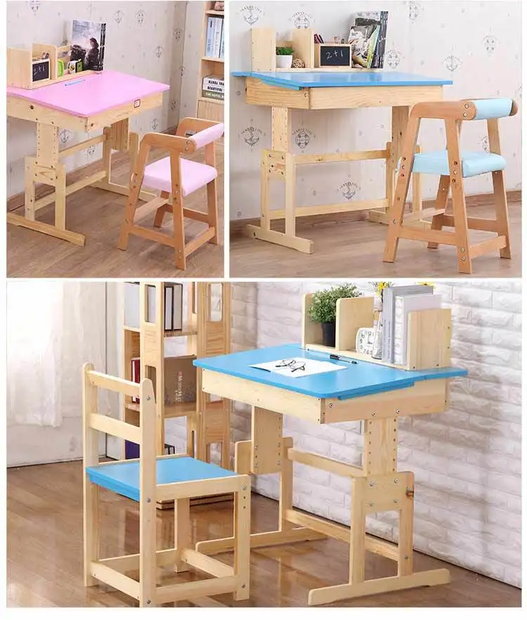 Наборы детской мебели один стол+ один стул, дерева, детская мебель комплекты Регулируемый детский стул и Рабочий стол комплект Лидер продаж