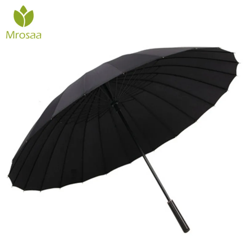

Automatic Open Golf Umbrella Long Handle Male Commercial Compact Large Strong Frame Windproof 24Ribs Gentle Black Umbrellas