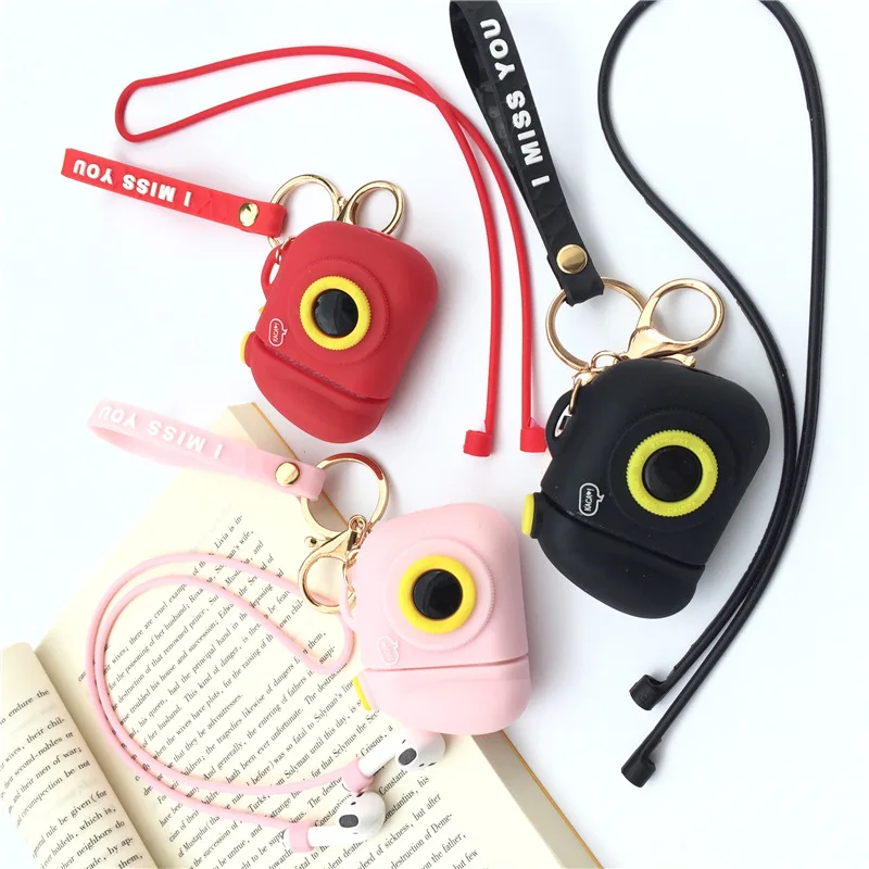 Bluetooth Wireless Shockproof Shell For Earphone Airpod Case Cartoon Silicone Box For Apple Airpods Protective Cover Key Ring (1)