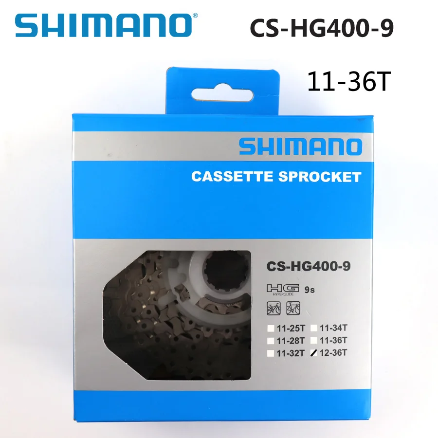 Shimano CS велосипедный HG400 9 скоростной горный велосипед кассета Freewheel 11 32T 34T 12 36T MTB