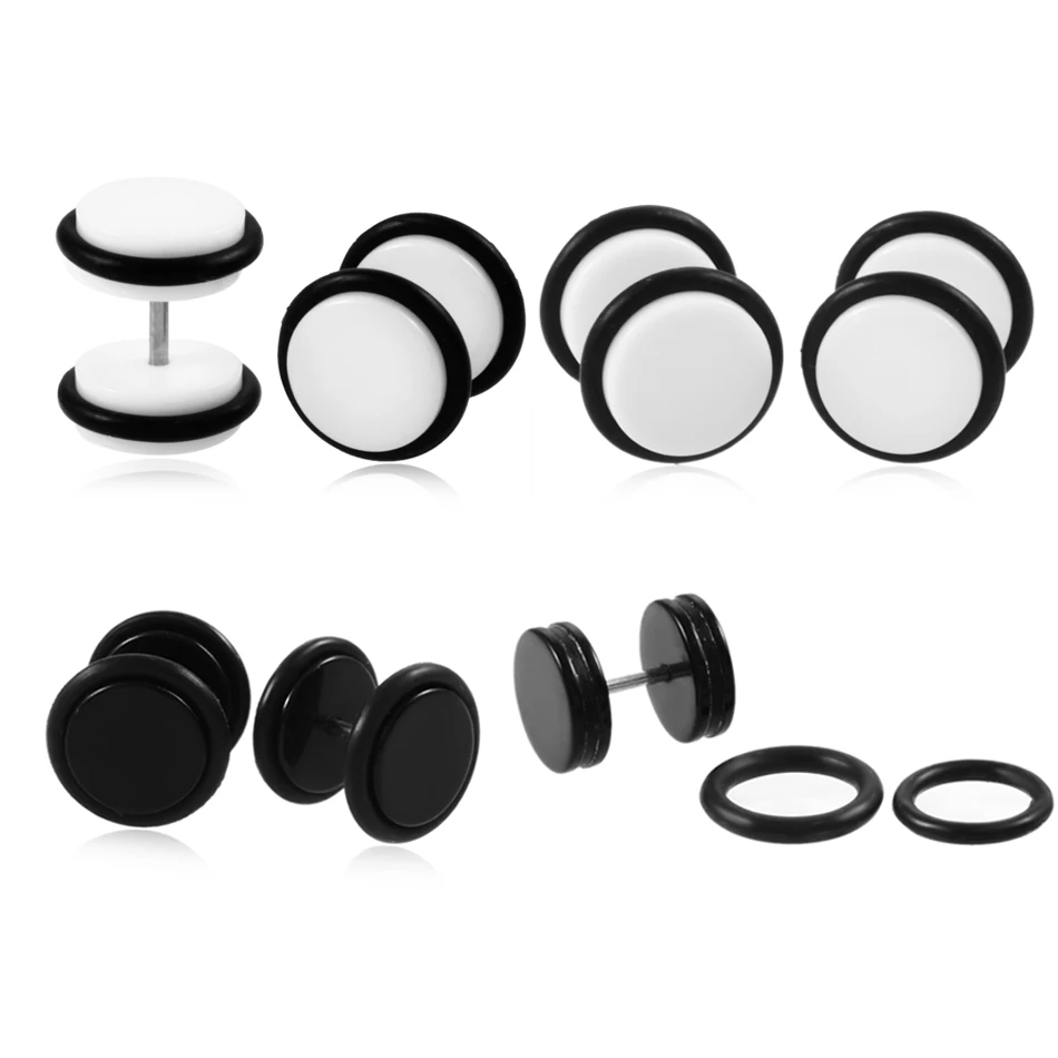 

2PCS Acrylic Fake Cheater Ear Plugs and Tunnels Ear Plug Piercing Earring Gauges Cheaters Stretcher Body Jewelry Piercings