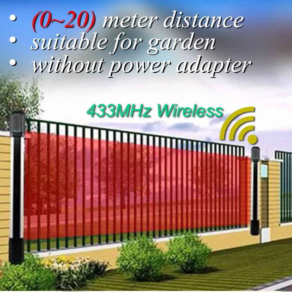 433 МГц беспроводной и проводной детектор луча Открытый водонепроницаемый и Молниеносная защита для дома Охранная Wi-Fi/GSM сигнализация