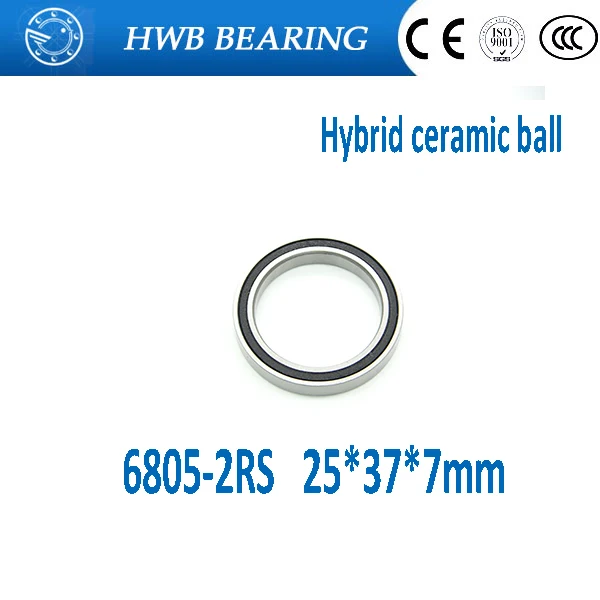 

Free shipping 2pcs/lot 6805 2rs 20X32X7mm rubber seal hybrid ceramic bearing 25*37*7mm 680-2RS 6805RS for bicycle part