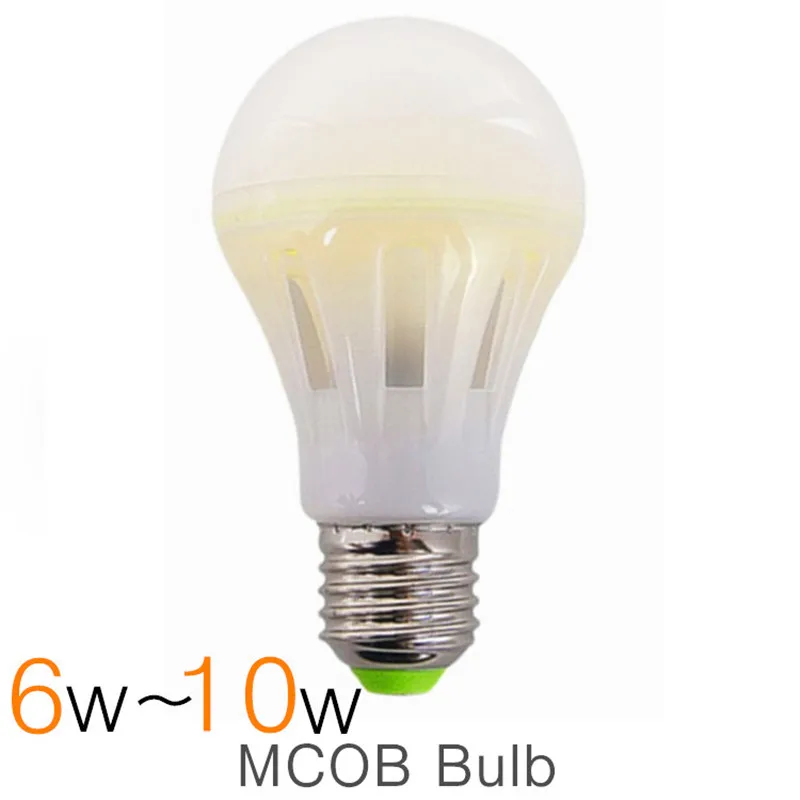 Новые Мощность яркий COB светодиодные лампы накаливания свет mcob e27 220 В 6 Вт 8 10 durabulb