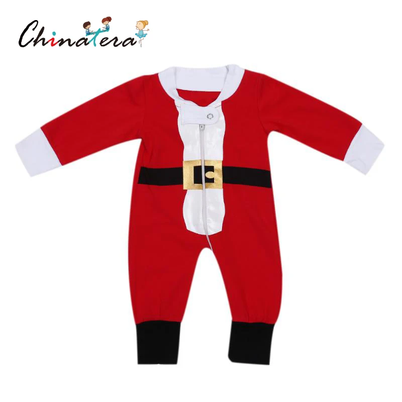 

Children Christmas Rompers Clothing Baby Boy Girls Long-sleeved Zipper Jumpsuit Outfits Santa Claus Costumes Toddler Infant Suit