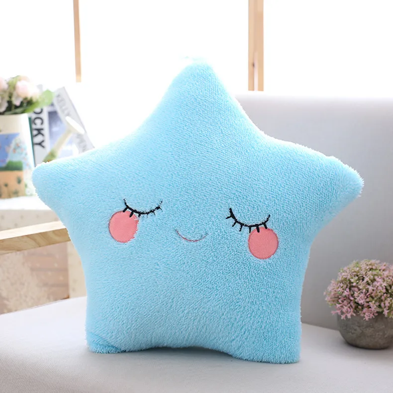 cute sky series plush baby toys stuffed soft cartoon cloud water moon star plush pillow sofa cushion for kids birthday gift - Цвет: blue star