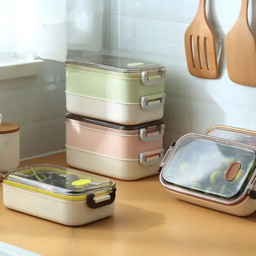 Нержавеющая сталь Термальность утепленная Коробки для обедов Bento Еда контейнер