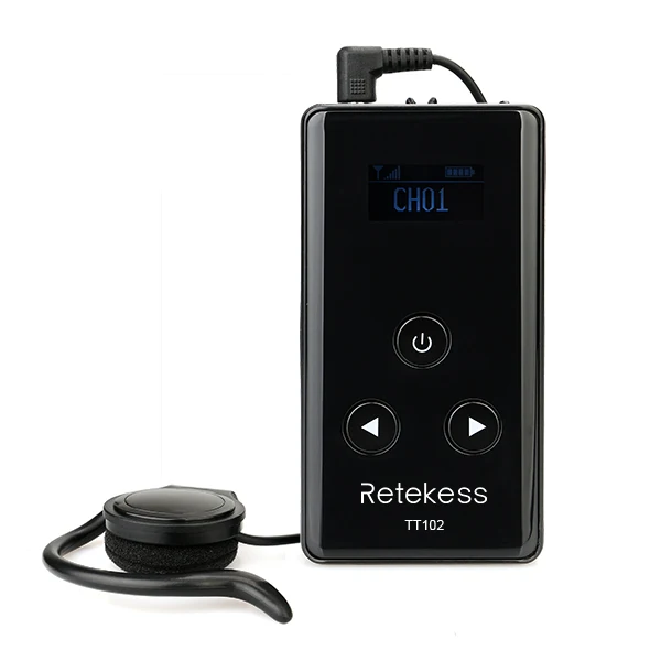 RETEKESS TT102 беспроводной аудио приемник 195-230 МГц для системы гида 99 каналов конференции язык интерпретация системы - Цвет: Black