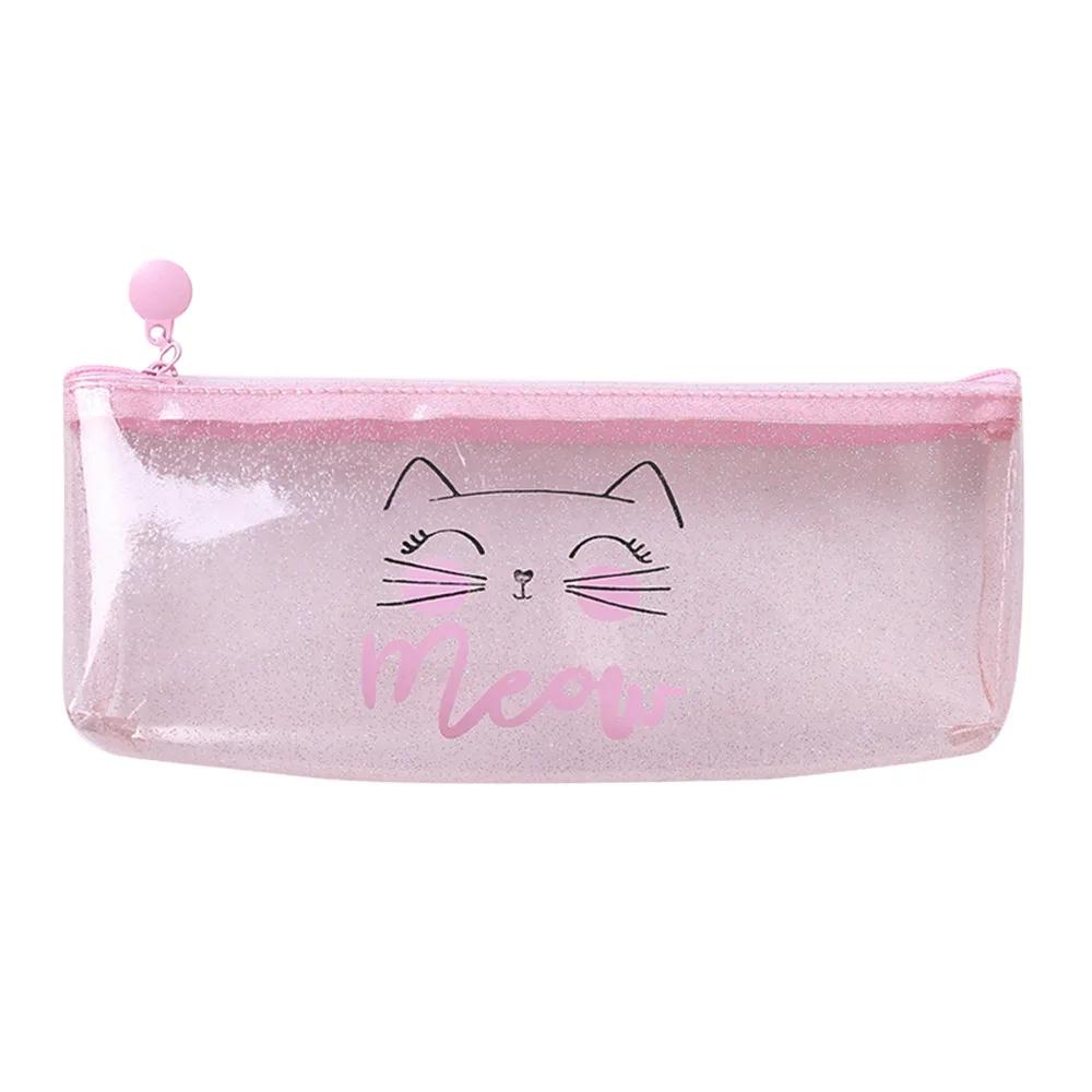 Розовый прозрачный Карандаш косметическая сумка для макияжа карандаши коробка подставка для ручек для студентов Новинка A30