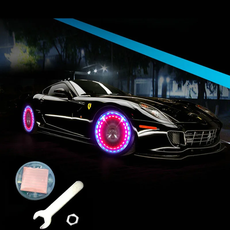 15 Mode Solar Energy LED Car Auto Flash Wheel Valve Decorative Light
