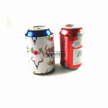 

1000pcs/lot Wholesale Blanks Bullskull Can Cooler Neoprene Tin Covers Wedding Gift Wraps free shipping