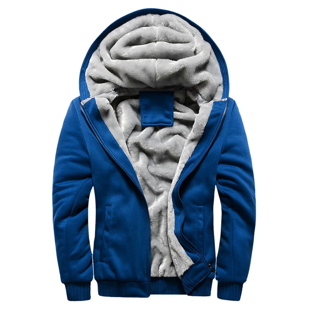 Jacket Men New Brand Winter Thick Warm Fleece Zipper Jacket Coat for Mens SportWear Tracksuit Male European Hoodies#30