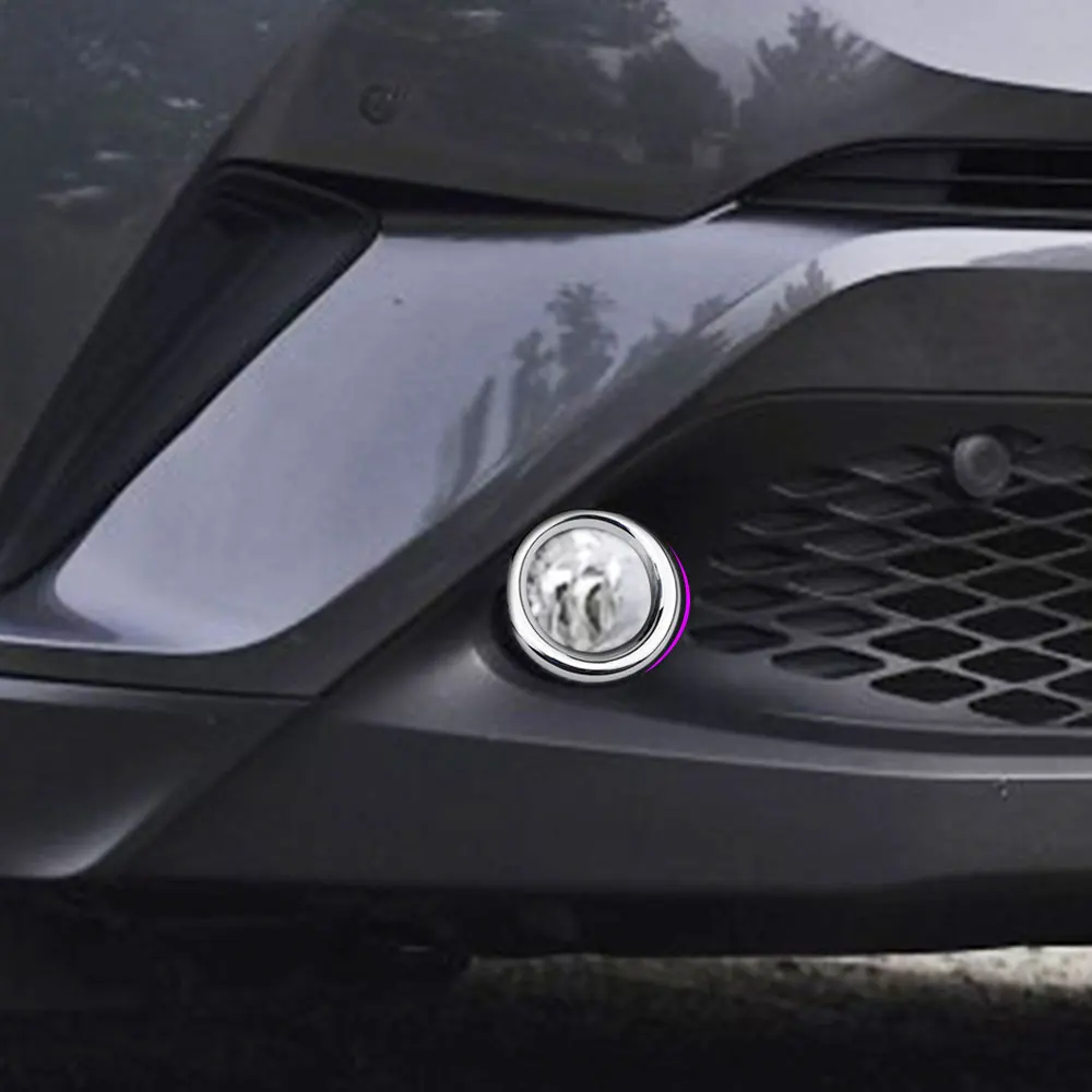 Zlord 2 unids/set luz antiniebla delantera del coche cubierta del anillo de la lámpara para Toyota C-HR CHR 2016 2017 piezas exteriores de la lámpara campanas