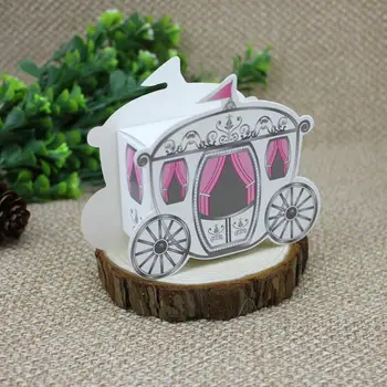 

50pcs/lot Princess Carriage Candy Box Baby Shower Kids Favor Birthday Party Gifts Box Wedding Sweet Box Party Supplies