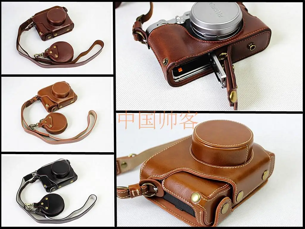 

PU leather Digital camera case bag cover pouch for Fuji Fujifilm X100F Camera Accessories With Battery Bottom Opening