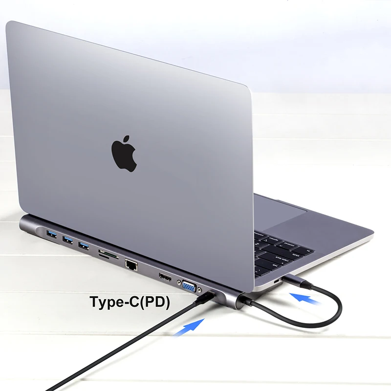 Baolyda USB HUB de USB tipo C a HDMI RJ45 Thunderbolt 3 Dock para MacBook Samsung Galaxy S10 Huawei