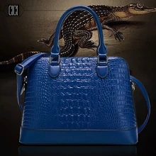 The spring of 2016 new handbag crocodile grain shells aslant female bag women handbags