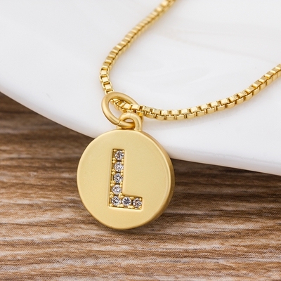 Sale Fashion Tiny Daint  Alphabet Pendants 26 Letters Necklace Gold Color for Women Girls Best Birthday Party Gift