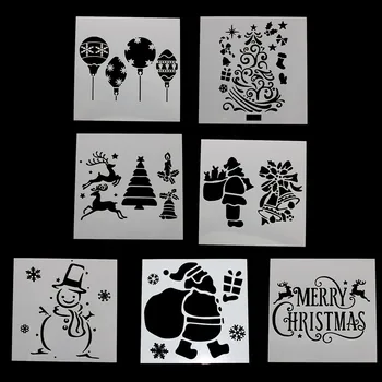 

1pc Snowman PET Merry Christmas DIY Drawing Template Ruler Promotional Gift Stationery School Supplies Xmas Gift Multi Ruler