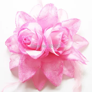 

15CM artificial large silk roses Feather with clip,band,brooch,floral head wreath,wrist corsages and boutonnieres,garland hair