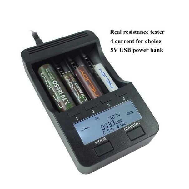 

Top Quality 4 Slots LCD Display 18650 Battery Charger Li-ion Ni-MH Battery Universal Charger 0.3A/0.5A/0.7A/1A Capacity Tester