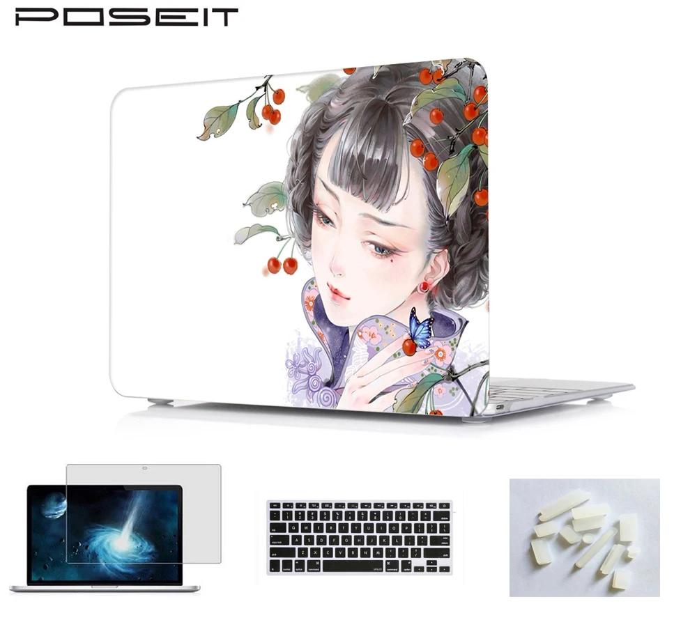 Жесткий чехол для ноутбука с принтом 2018 нового Macbook Pro Retina 12 13 15 Air A1932 Touch Bar