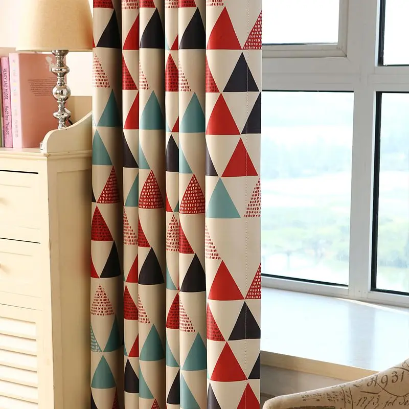 

Curtains Home Textile Curtains For Living Room Blackout Window Curtain Thicken Fabric Kids Curtain Eyelet Children Geometric