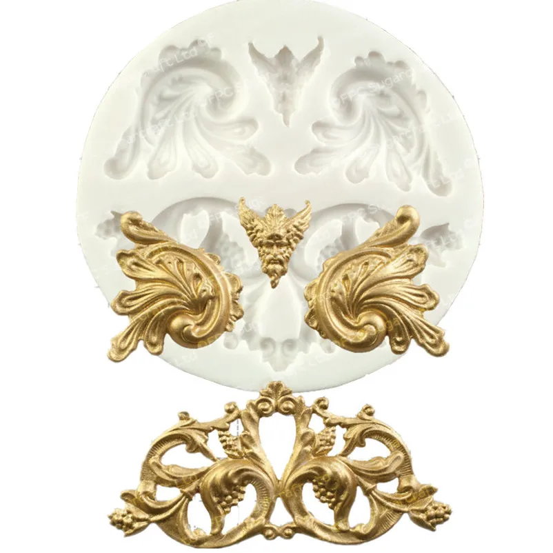 

Baroque Fondant Tools Silicone Cake Mold Stencil Angel Silicone Moulds DIY Cupcake Wedding Cake Decorating Tools Design FM1280