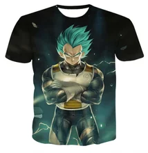 Sondirane New Fashion Womens/Men Dragonball Z Vegeta 3D Print T-Shirt Cartoon Short Sleeve Summer T Shirt Hip Hop Tops Tees 5XL