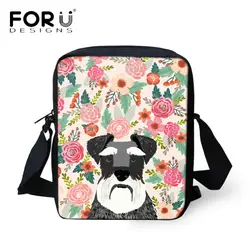FORUDESIGNS портрет собака дизайн розовый сумки через плечо для женщин Шнауцер Французский бульдог Florals печати повседневное дорожная сумка