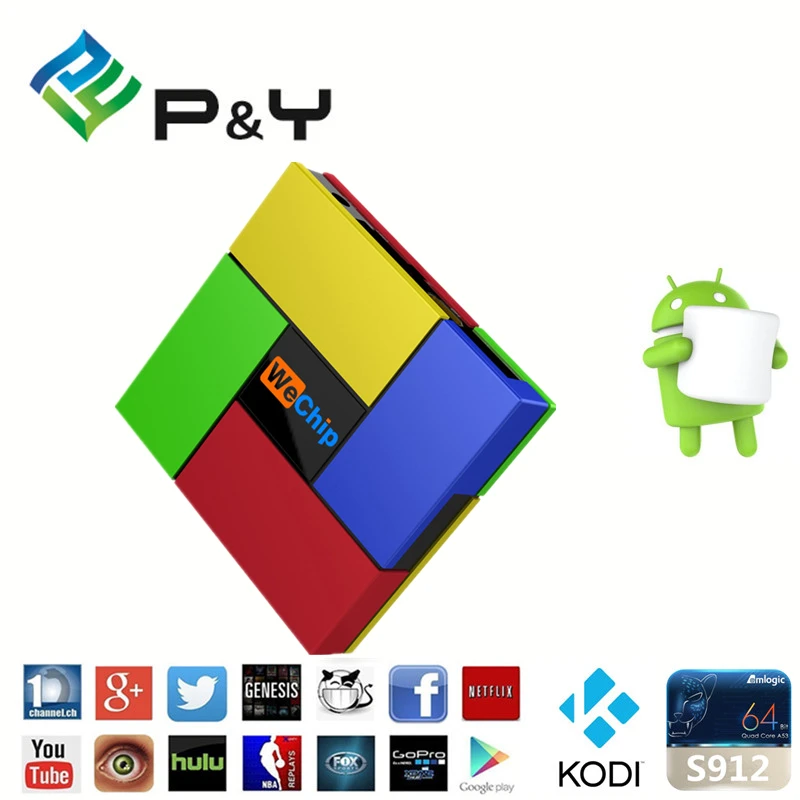 Amlogic S912 Android TV box Wechip T95K PRO Окта основные cortex-A53 Dual WIFI Bluetooth UHD 4 К H.265 VP9 HDR Сми плеер |