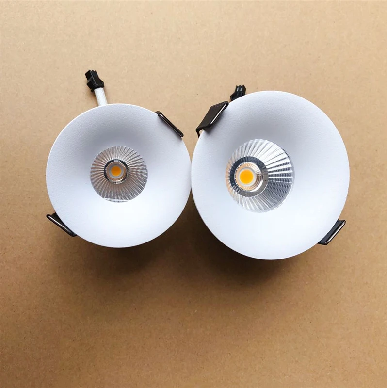 Dimmable COB светодиодный светильник 7 Вт 10 Вт 14 Вт 16 Вт изогнутое глубокое отверстие Антибликовая потолочная лампа с высоким дисплеем прожектор семейный отель светодиодный свет