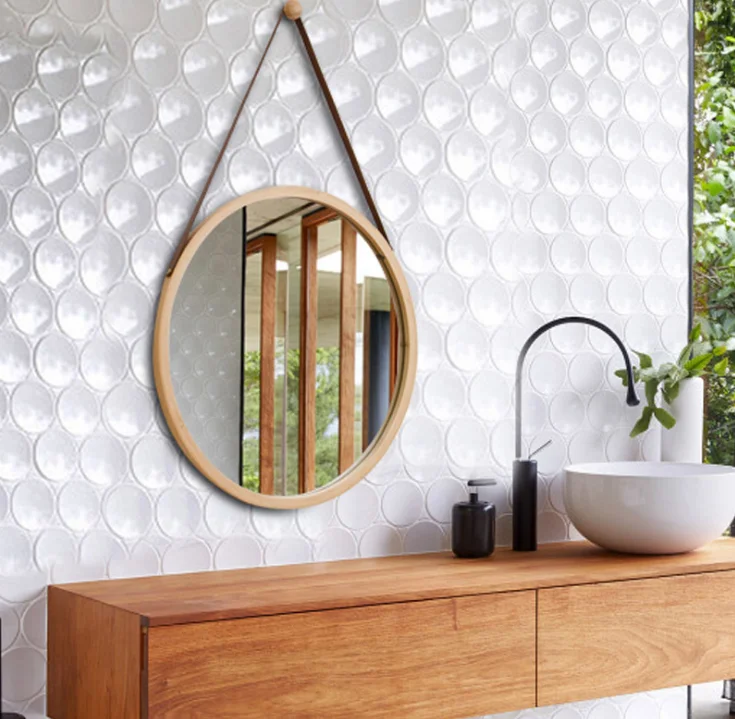 الشمال نمط مرآة حمام فندق الحمام جدار الرواق الديكور شماعات مرآة إطار المرحاض خلع الملابس مرايا حمام ديكور LFB984