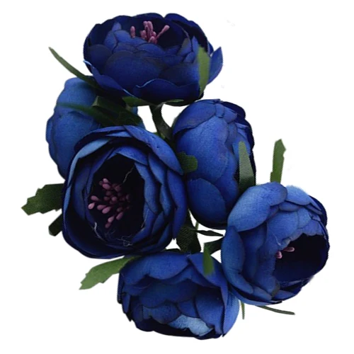 Искусственный Шелковый букет из ткани, цветы для невесты, декоративные цветы(Королевское синее фиолетовое сердце), один цветок 11 см