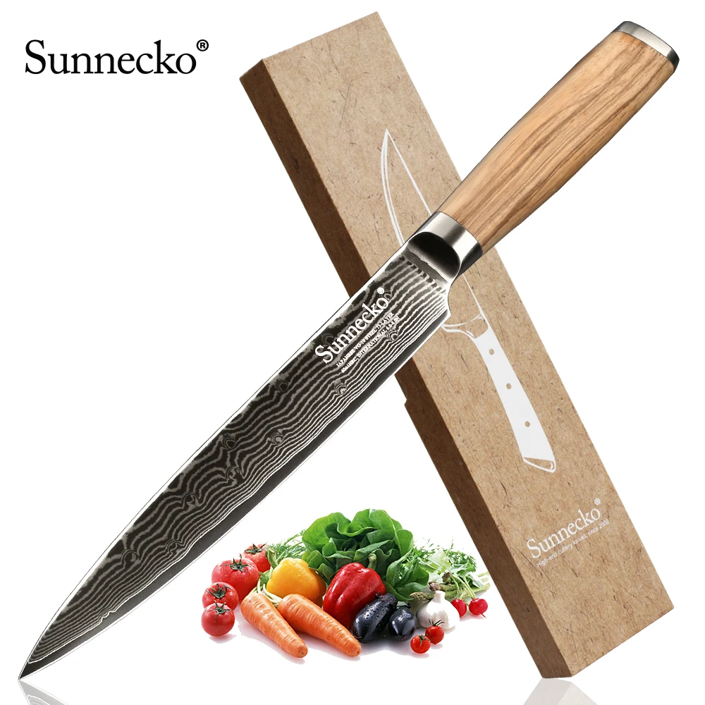 Нож для нарезки фруктов и овощей SUNNECKO 8 дюймов дамасукс японское лезвие из стали