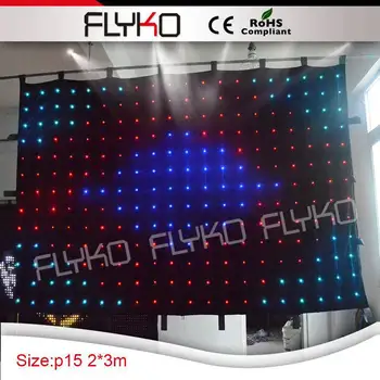 

2x3m P15 chrismas party wedding decoration video curtain led lighting disco light led vision curtain