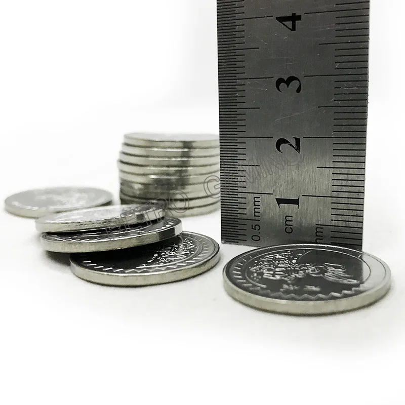  100pcs/bag Arcade amusement park 25*1.85mm game machine coin token Stainless steel token coin made 