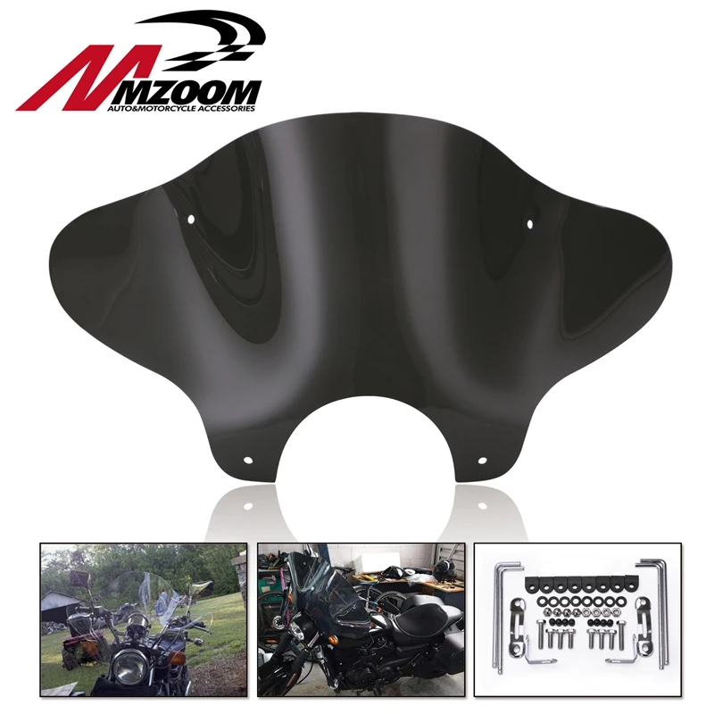 

Motorcycle PC Windscreen Wind Deflector 3mm Thick Windshield Motorcycle Windshield For Cruiser Chopper Touring Custom