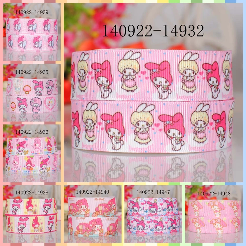 

10yards -different sizes -lively cartoon my melody pattern ribbon printed Grosgrain ribbon
