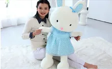 Stuffed animal 95cm cute rabbit pink or blue beautiful skirt rabbit plush toy throw pillow soft doll gift w3383