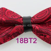 YIBEI Coachella Галстуки унисекс красный с черным Пейсли регулируемый галстук-бабочка смокинг бабочки микрофибры для взрослых галстук-бабочка предварительно завязывается